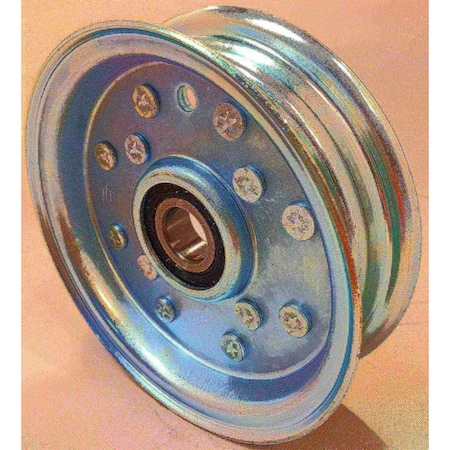 Terre Products Flat Idler Pulley - 4'' Flat Dia. - 5/8'' Bore - Steel 31400100